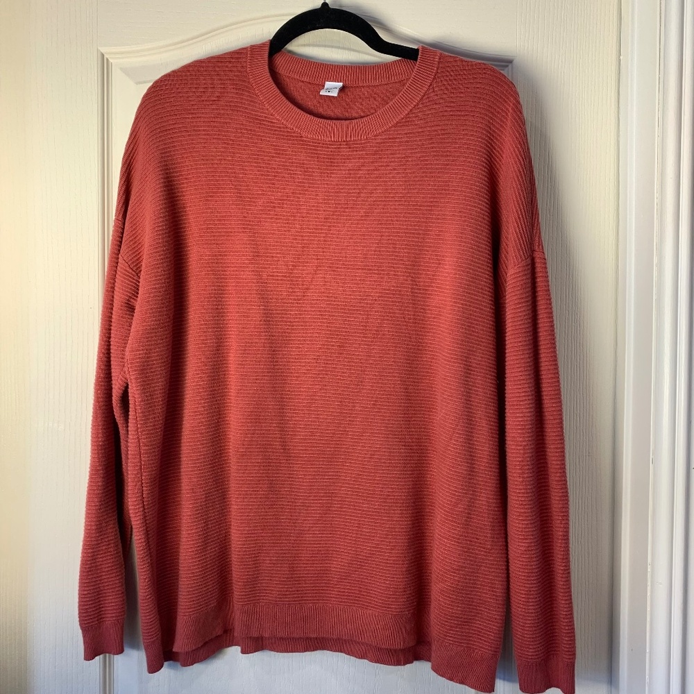 Twik by Simons Coral Ribbed Knit‎ Sweater – Soft Minimal Everyday Style ( L )